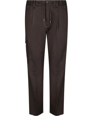 Herno Logo Casual Trousers - Brown