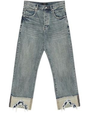 Purple Brand Faded Distressed-Cuff Jeans - Gray