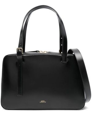 A.P.C. Virginie Logo Printed Crossbody Bag - Black