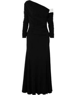 TOVE Ulla One-Shoulder Gathered Stretch-Crepe Maxi Dress - Black