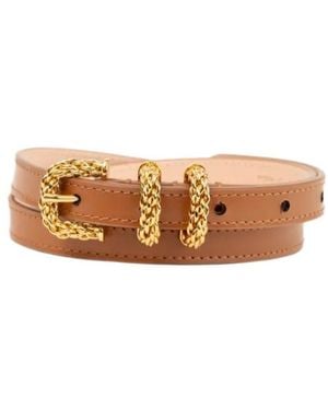 BY FAR Chain Link Buckle Belt - Natural