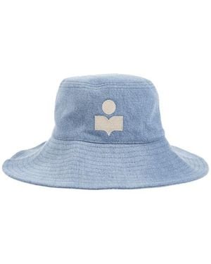 Isabel Marant Delya Logo Embroidered Bucket Hat - Blue