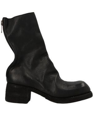 Guidi Square-Headed Short Boots - Black