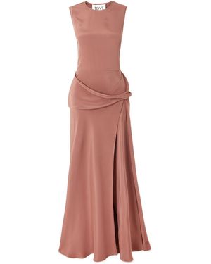 TOVE Jadi Cutout Draped Satin Maxi Dress - Pink