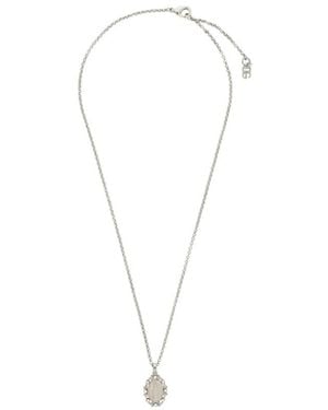 Dolce & Gabbana Devotion Embellishment Pendant Necklace - White