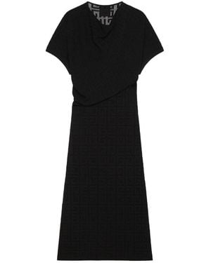 Givenchy Monogrammed Sheer Detailed Dress - Black