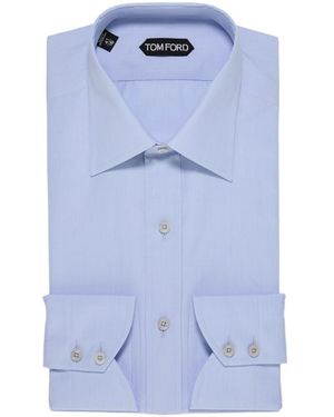 Tom Ford Slim-Fit Poplin Shirt - Blue