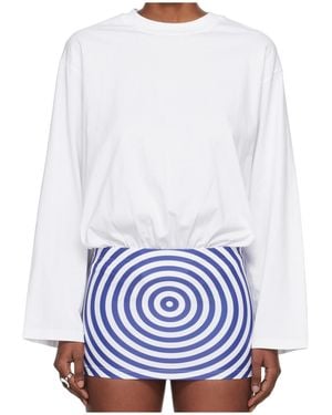 Jean Paul Gaultier Mix Jersey Long Sleeves Bodysuit - White