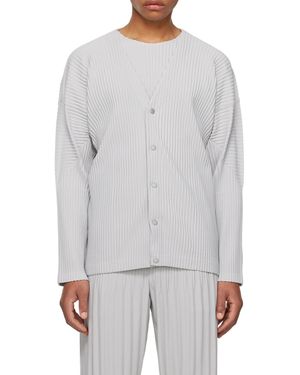 Homme Plissé Issey Miyake Basics Panelled Plissé Cardigan - Grey