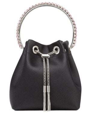 Jimmy Choo Bonbon Chain Handle Bucket Bag - Black