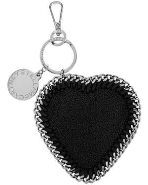 Stella McCartney Heart-Charm Chain-Link Keyring - Black