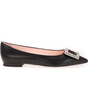 Roger Vivier Rhinestone Decorative Flats - Brown