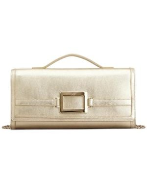 Roger Vivier Belle Vivier Chain Clutch Bag - Natural