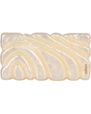 Cult Gaia Aura Embellished Acrylic Clutch - Natural