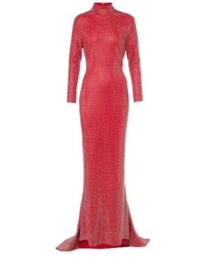Solace London Vivienne Embellished Gown - Red