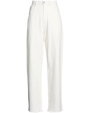 MM6 by Maison Margiela Solid-Color High-Waist Casual Trousers - White