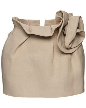 Magda Butrym Linen Flower-Detail Mini Skirt - Natural