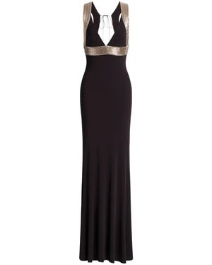 Alberta Ferretti Embellished Long Dress - Black