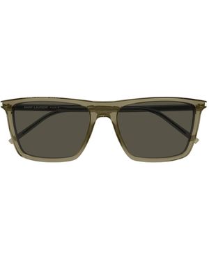Saint Laurent Uv Protection Bold Frame Wayfarer Sunglasses - Green