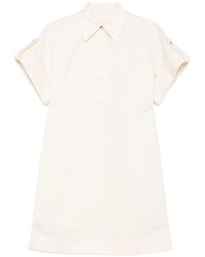 JOSEPH Collared Short-Sleeve Mini Dress - White
