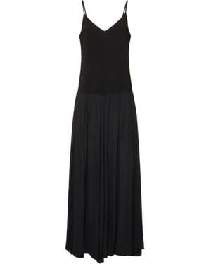 Forte Forte Stretch Cady Crepe Long Dress - Black