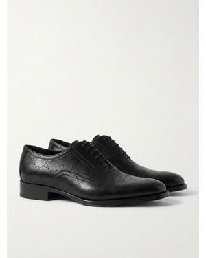 Gucci Lasered Gg Lace-Up Shoes - Black
