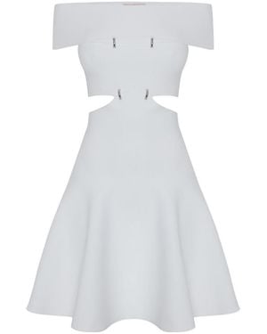 McQueen Cut-Out Off-Shoulder Mini Dress - White