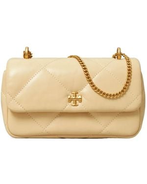 Tory Burch Kira Diamond Quilted Mini Shoulder Bag - Natural