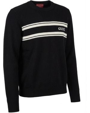 Gucci Logo Intarsia Knit Jumper - Black