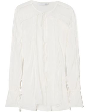 Christopher Esber Tie-Up Ruffle Shirt - White