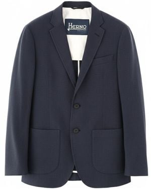 Herno Single Breasted Tailored Jacket - Blue