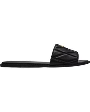 COACH Holly Quilted Logo Sandals - Black