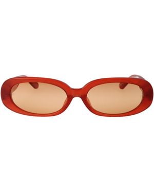 Linda Farrow Cara Oval-Frame Tinted Sunglasses - Orange