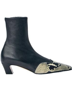 KHAITE Nevada Embossed Ankle Boots - Blue