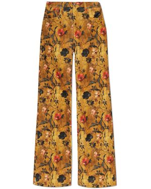 R13 Floral Pattern Track Pants - Natural