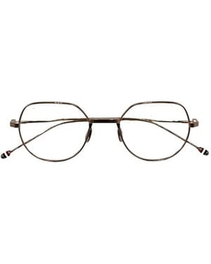 Thom Browne Eyewear Round-Frame Glasses - Metallic