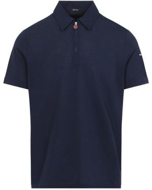 Kiton Half Zip Polo Shirt - Blue