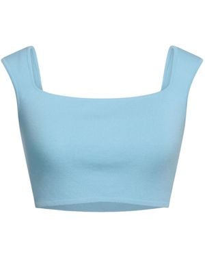 Sportmax Sleeveless Square Neck Cropped Top - Blue