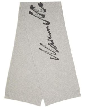 MM6 by Maison Margiela Logo Knit Scarf - White