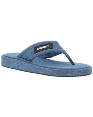 Coperni Logo Patch Denim Thong Sandals - Blue