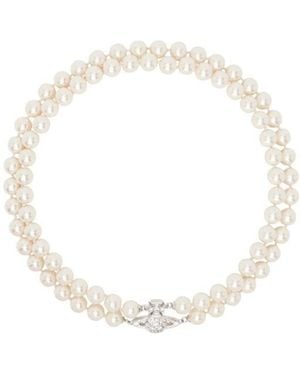 Vivienne Westwood Orb Plaque Embellished Choker - White