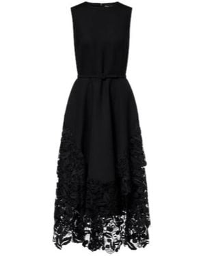 Oscar de la Renta Wool-Blend And Lace Cocktail Dress - Black