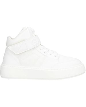 Ganni Color-Blocked High-Top Sneakers - White