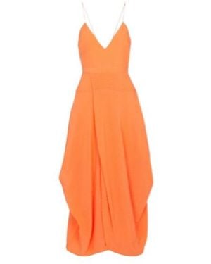 Stella McCartney Jenna Silk Midi Dress - Orange