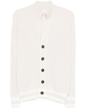 Eleventy Ribbed Cashmere Cardigan - White