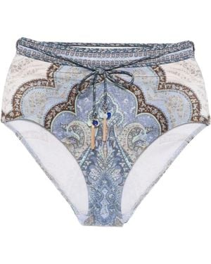 Zimmermann Wanderlust High Waist Pants - Blue
