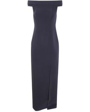 Ralph Lauren Off-Shoulder Split Maxi Dress - Blue