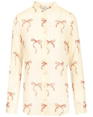 forte_forte Le Noeud Dargent Printed Shirt - Natural