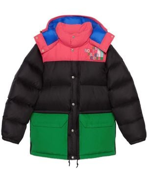 Gucci X The North Face Logo Down Jacket - Green