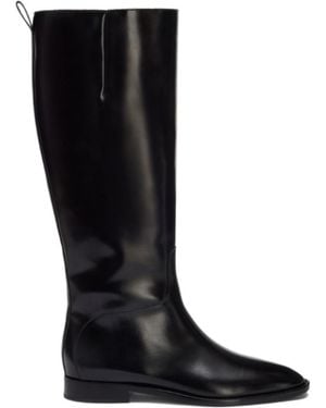 Jil Sander Knee-High Leather Boots - Black
